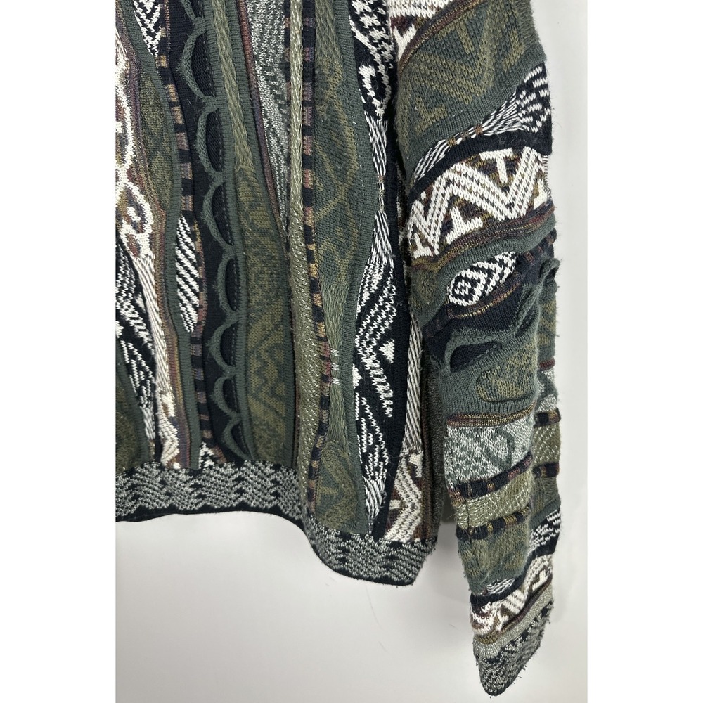 Bachrach Knit 3D Textured Sweater Cosby Biggie Style Earth Tones Mens Size Large - Picture 16 of 16